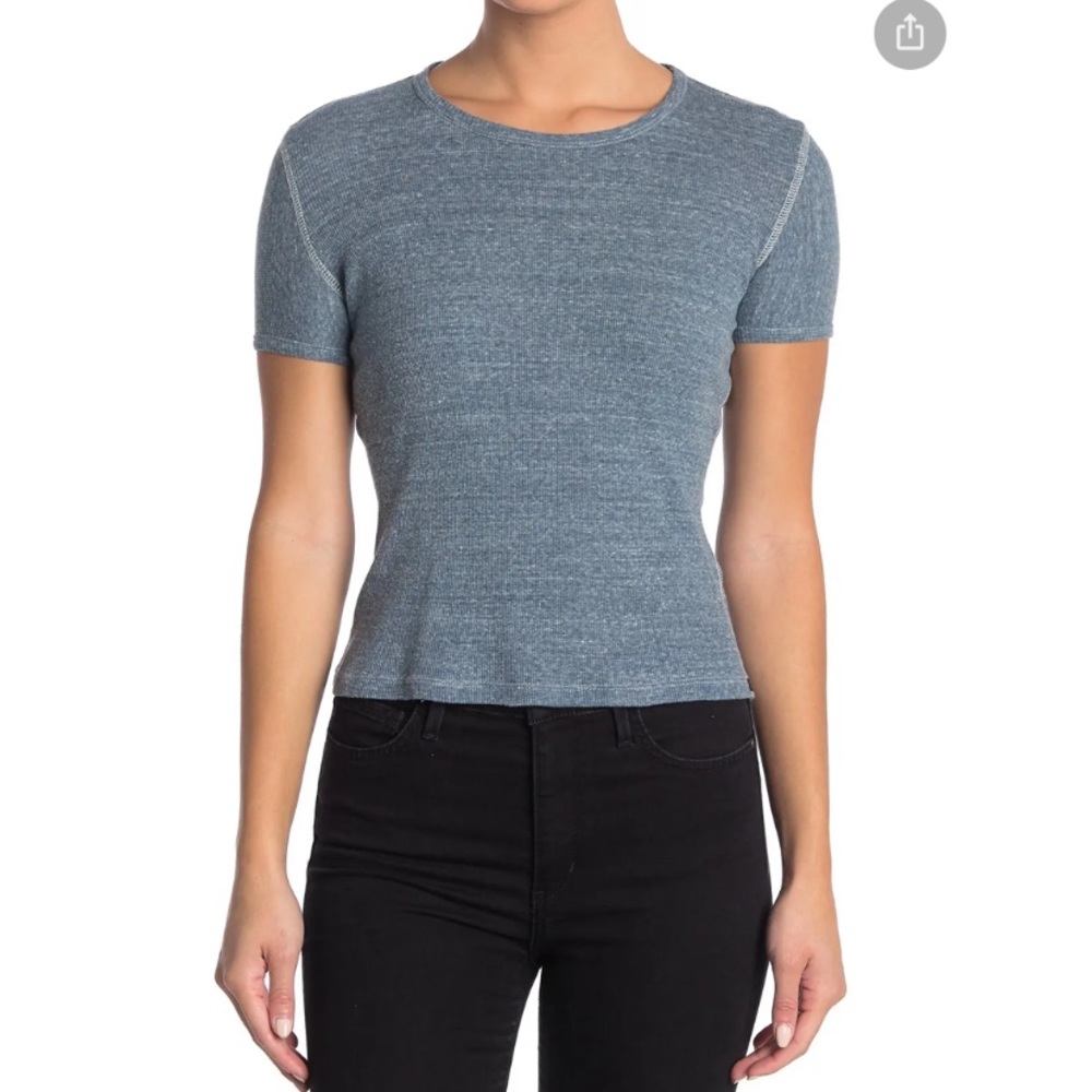 Billy Reid Heathered Blue Short Sleeve Tee